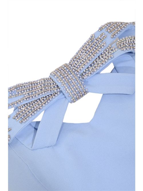 Abito 66669 in crepe con strass Blue Aura TARIK EDIZ | 66669BLUE AURA